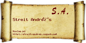 Streit András névjegykártya